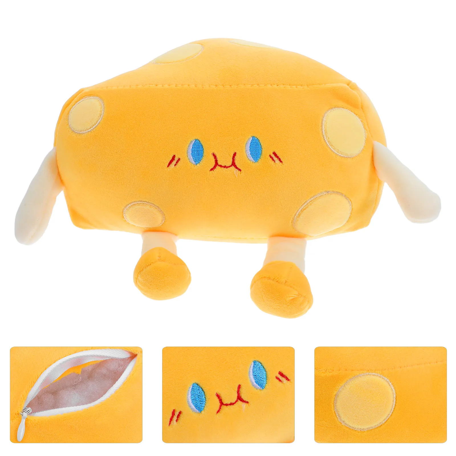 Cute Cheese Pillow Soft Comfort Cushion for Sofa Couch Bed Lounge Relaxation Home Decor Food-Themed Accent Kawaii Room Decor