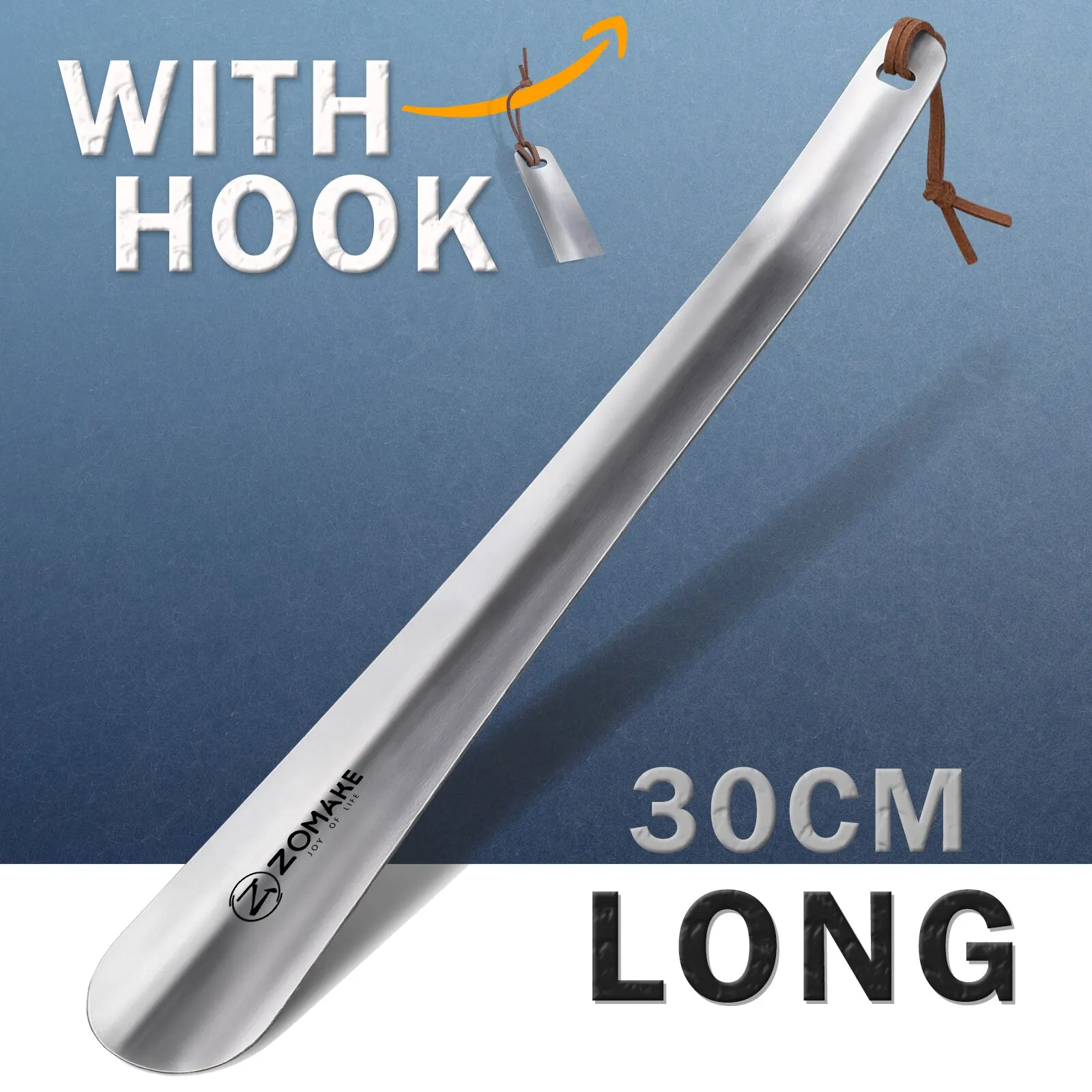 11.8 Inch Metal Shoe Horns Long Handle Shoe Horn Quality Stainless Steel Shoehorn Lifter Shoe Helper Aid Tool Shoe Accessories