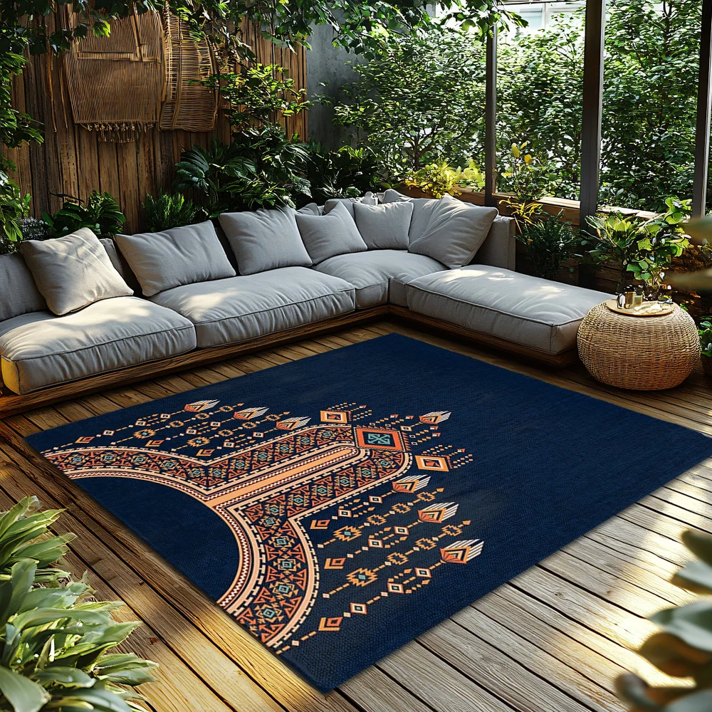 Cozy Persian Rug Non Slip Doormat Vintage Area Rug Boho Home Decor Turkish Carpet Entryway Mats Washable Floor Rug Modern Living