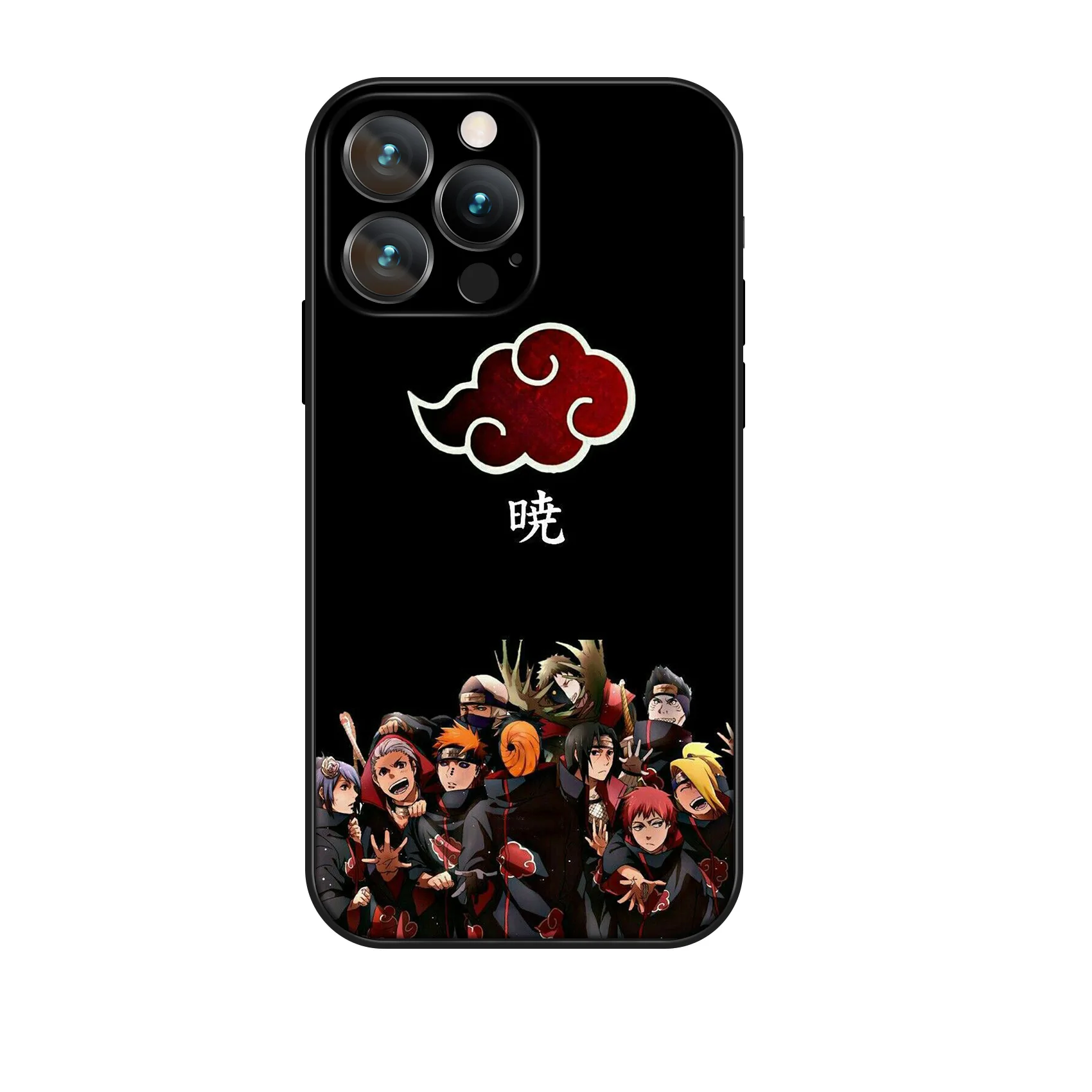 MINISO Case for iPhone 14 Pro Max Anime Akatsuki Soft Silicon Color Print Cover for iPhone 16 15 14 13 12 11 Pro Max Plus