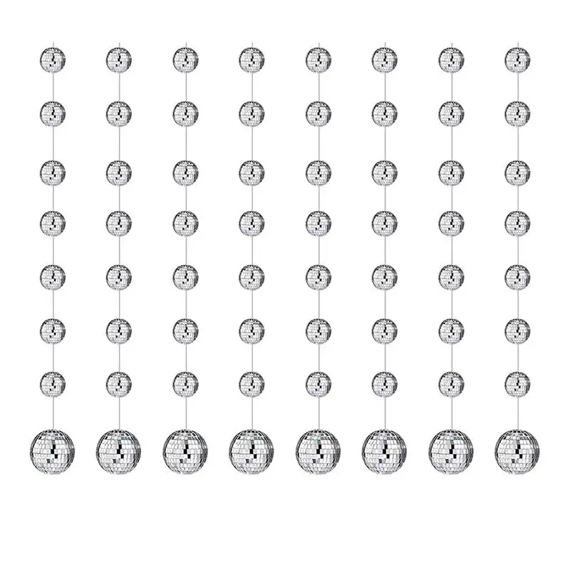 

AT21-Mirror Disco Ball 4.9Ft 8 Packs For Christmas Wedding 70S Dance Music Party Decorations Mini Disco Ball Ornaments