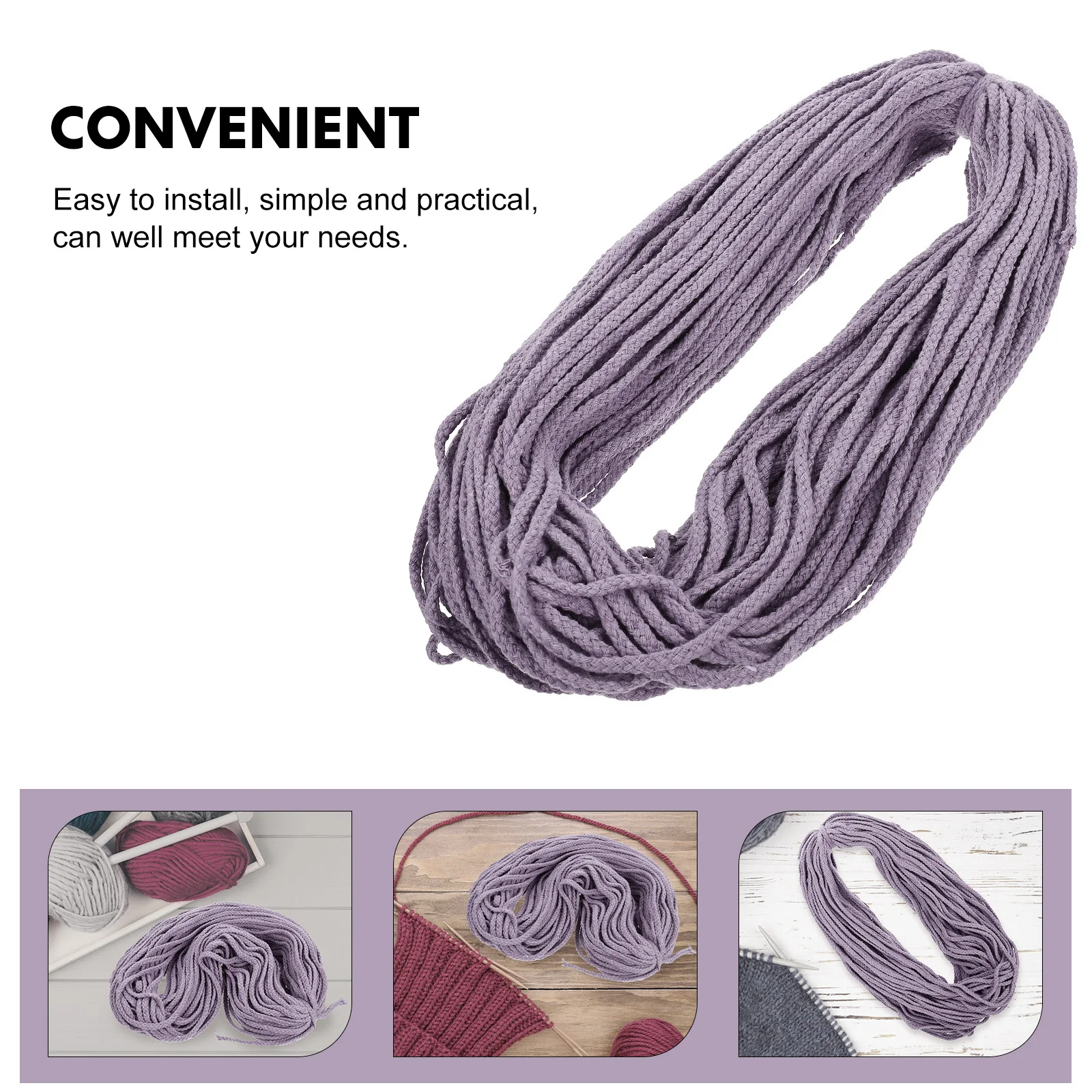 Cotton Rope Clothesline Woven Cord Ropes Crafting Braided Thick for Crafts Polyester