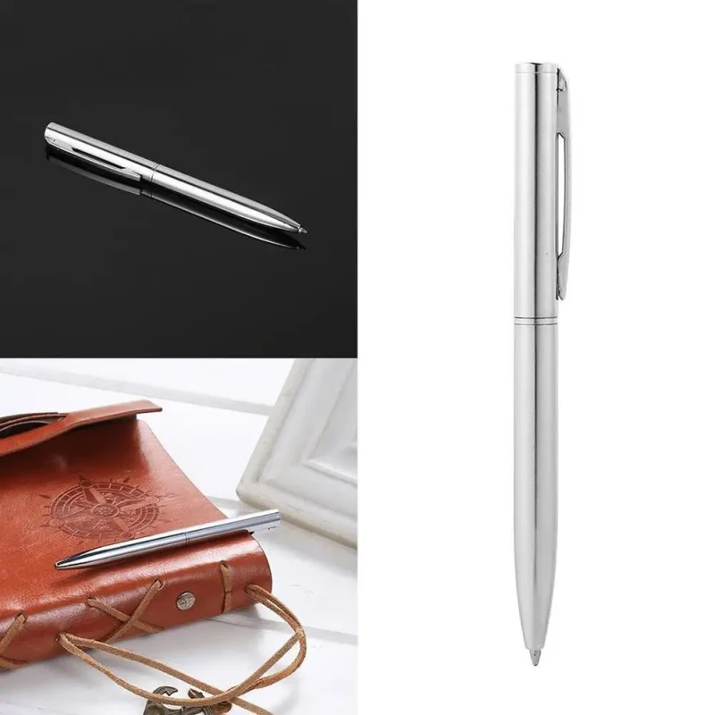 10pcs Silver Shell Black Ink Ballpoint Pen10cm Mini Portable Pen 10cm Mini Short Rotary Twist Pen,For Office School Party