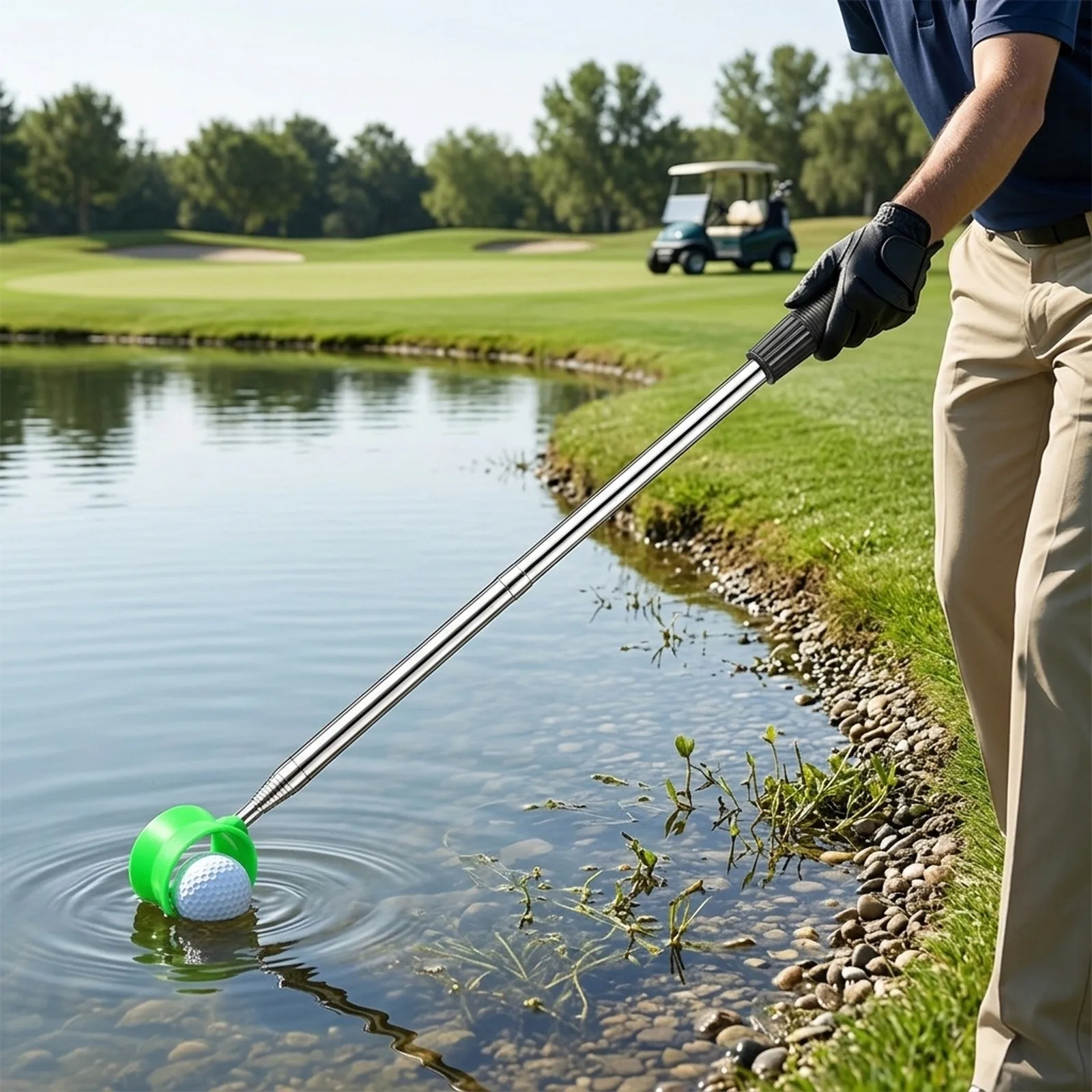 For Golf Balls Golf Accessory Telescopic Picker For Golfing Activities Maximum Extension 9ft Non-slip Grip Secure Grip Design