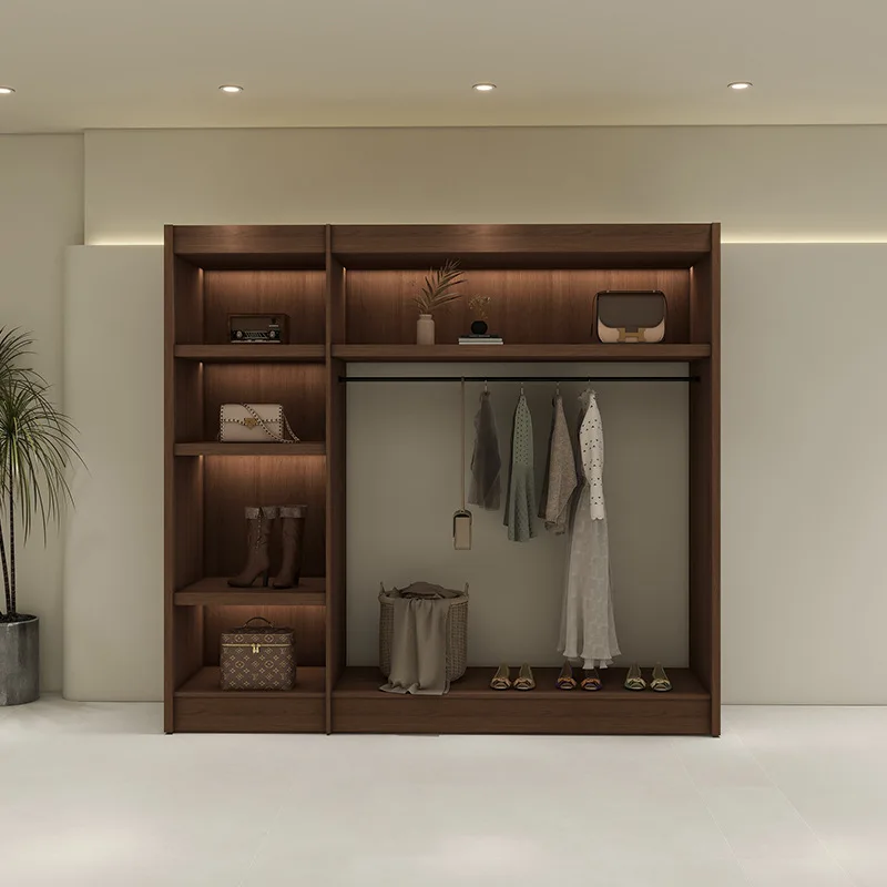 

Retro clothing children's clothing store women's clothing store wardrobe display cabinet locker display against the wall photo