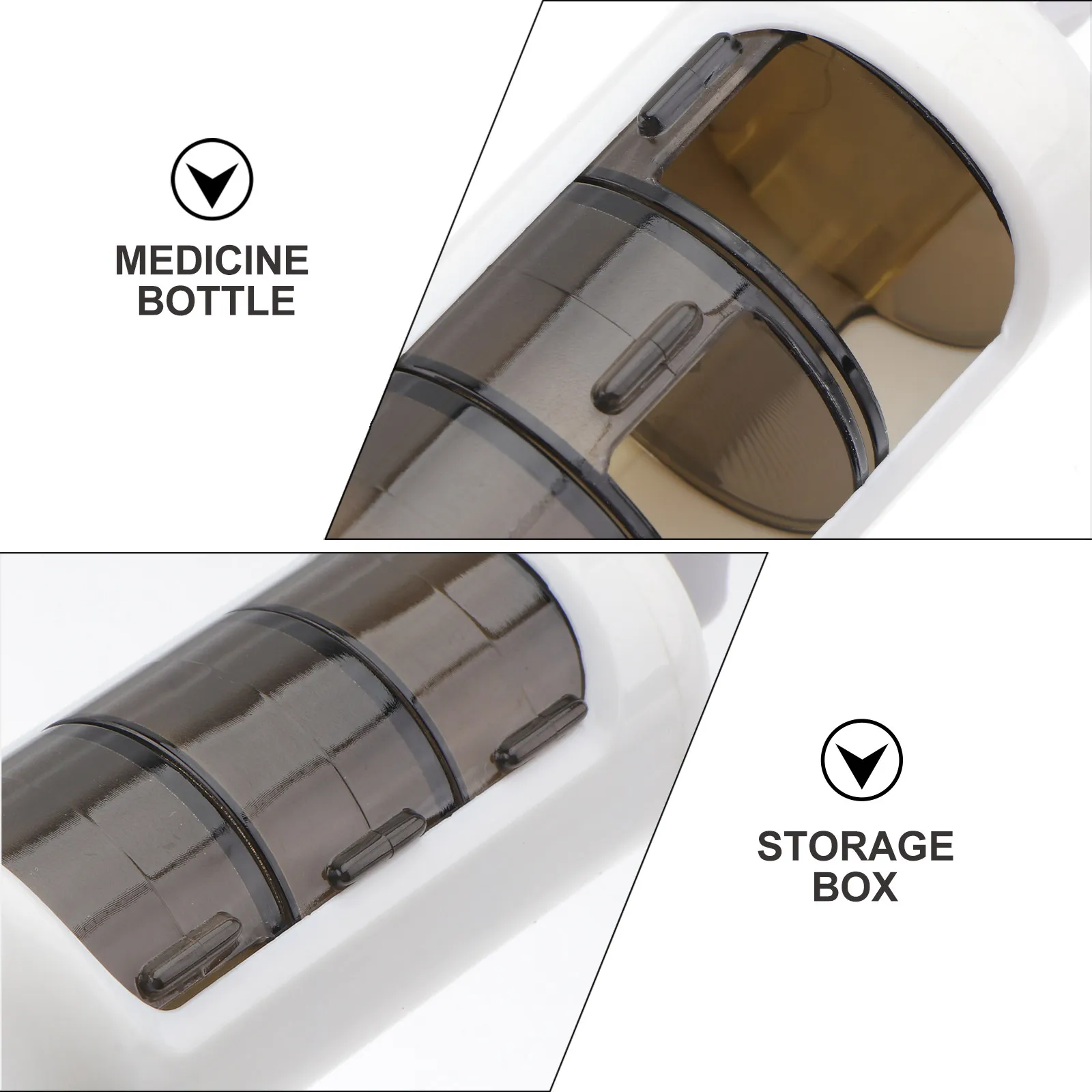 1Pcs Travel Medicine Organizer Portable Three Grid Pill Box Plastic Storage Case White Compact Durable Storage