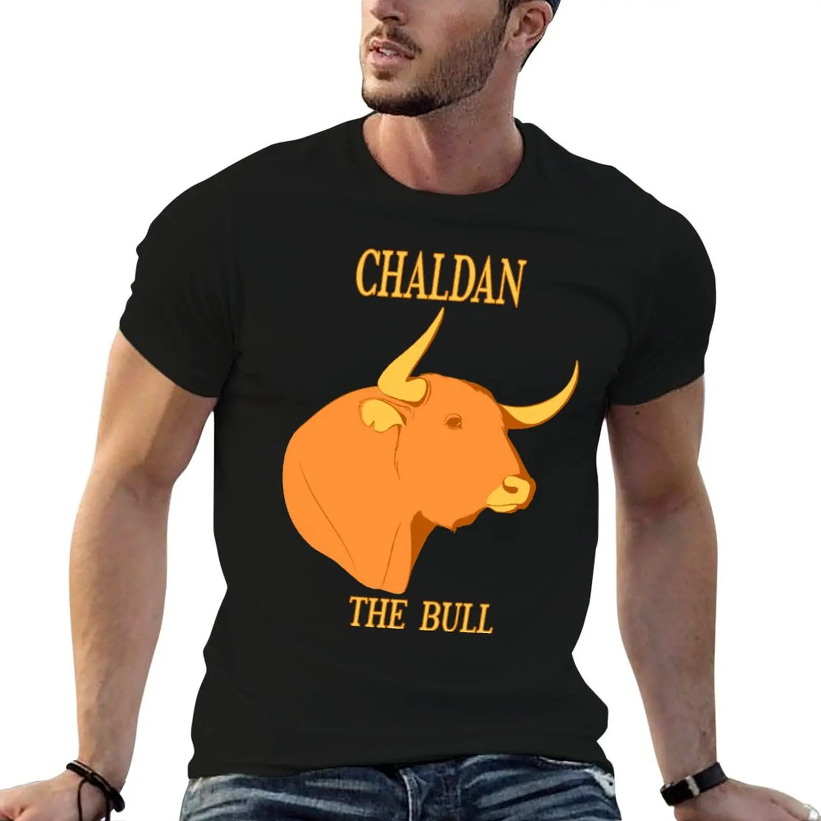 Chaldan the Bull T-Shirt oversized t shirt cute tops plus size tops anime clothes men t shirts