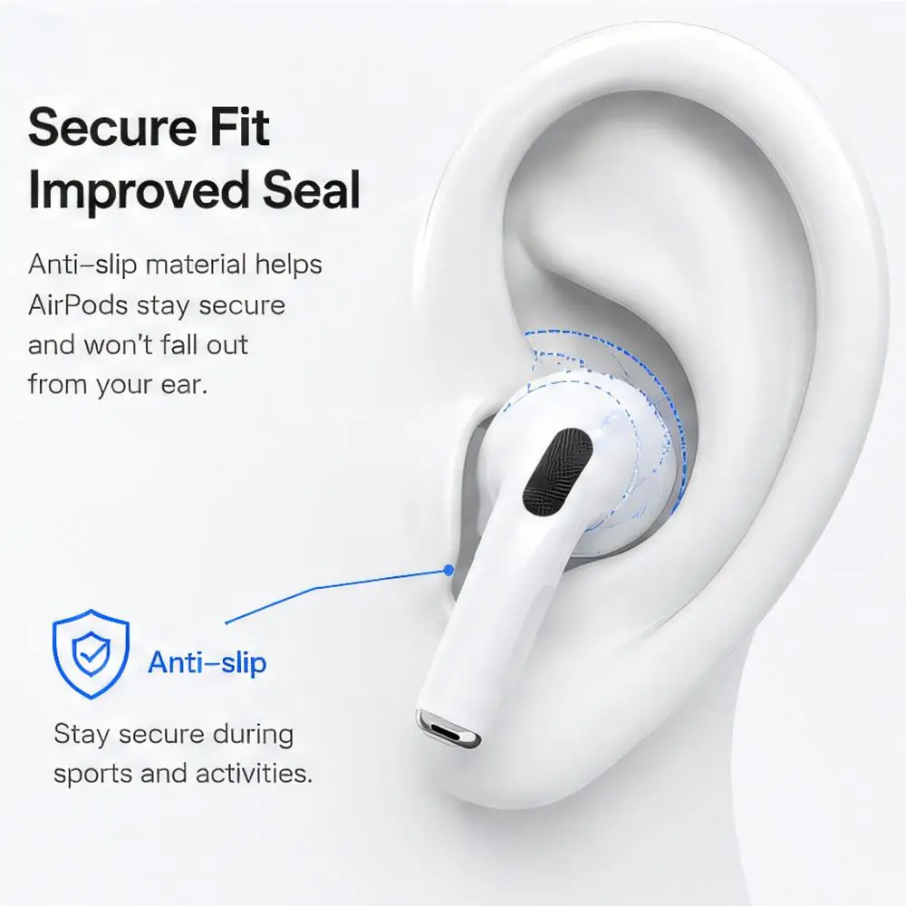 For AirPods Pro 3 XDcase 6 Pairs Silicone Anti-slip Sports Ear Covers Kit, Cleaning Brush Color Random view 3