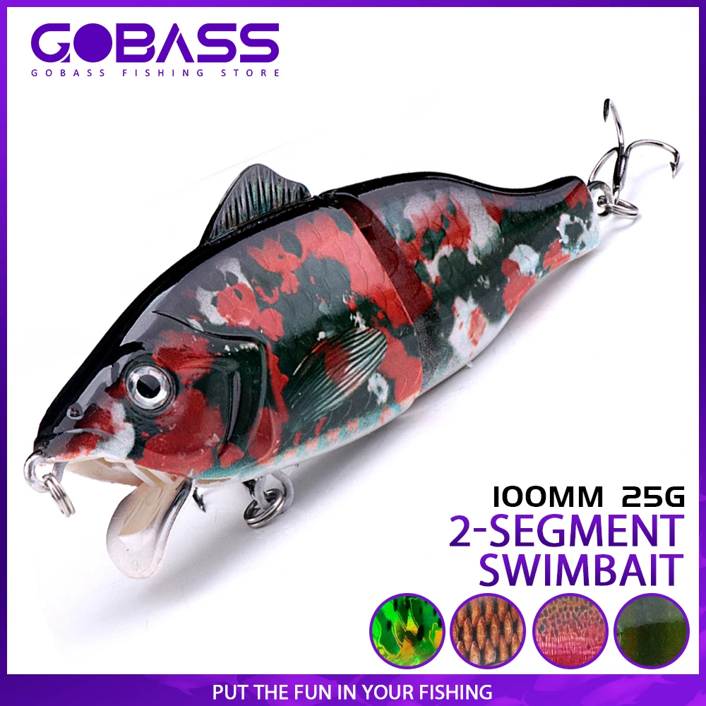 GOBASS 2-Segment VIB الصيد السحر 10 سنتيمتر 25 جرام سويمبيت بطيئة غرق الإنزلاق الطعم متعدد صوتها إغراء ل باس بايك موسكي سمك السلمون المرقط معالجة