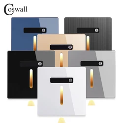 COSWALL Corridor / Corner / Stair Step Lamp Embedded PIR Wall LED Footlights Sensor Lamp Glass / Aluminum Panel Colorfully