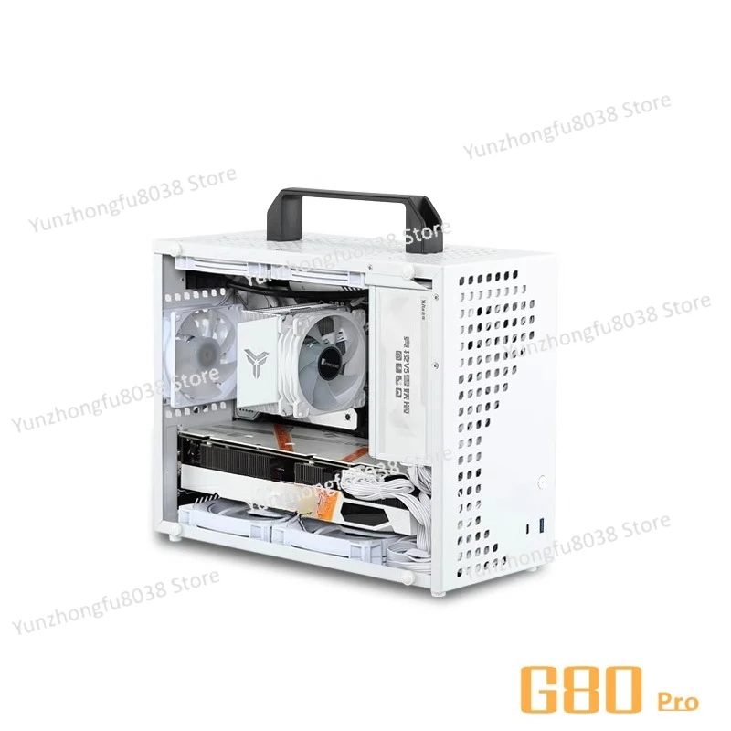

G80 Pro Portable mATX/ITX Small Main Case Mini White Water Cooled Side Transparent K88 Large Power Supply