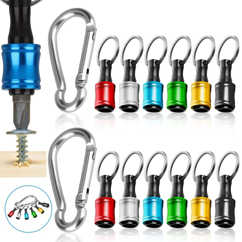 

ABGR-12Pcs 1/4 Inch Hex Shank Screwdriver Bit Holders, Keychain Extension Bar, Portable Fast Change Bit Holder Set