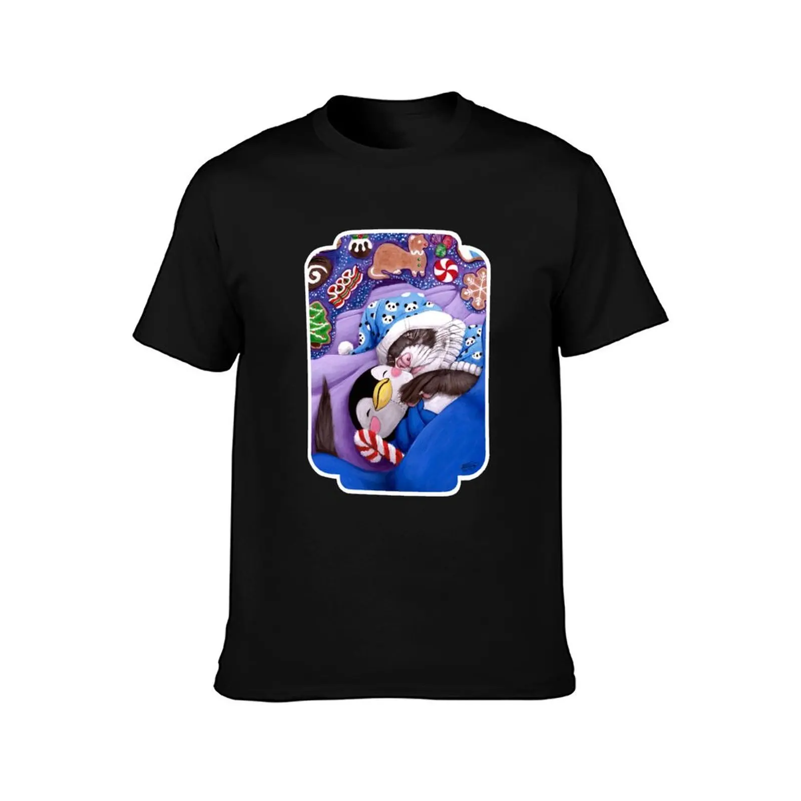 Ferret Sugar Plum Dreams T-Shirt Soft Basic Cotton Short Sleeve Tee T-Shirt