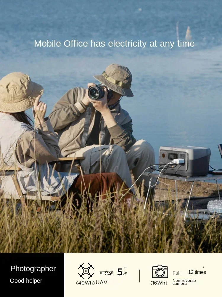 EcoFlow River 2 Energia Móvel Externa 220V Portátil de Alta Potência Grande Capacidade Carga Rápida 600W Bateria de Fosfato de Ferro de Lítio