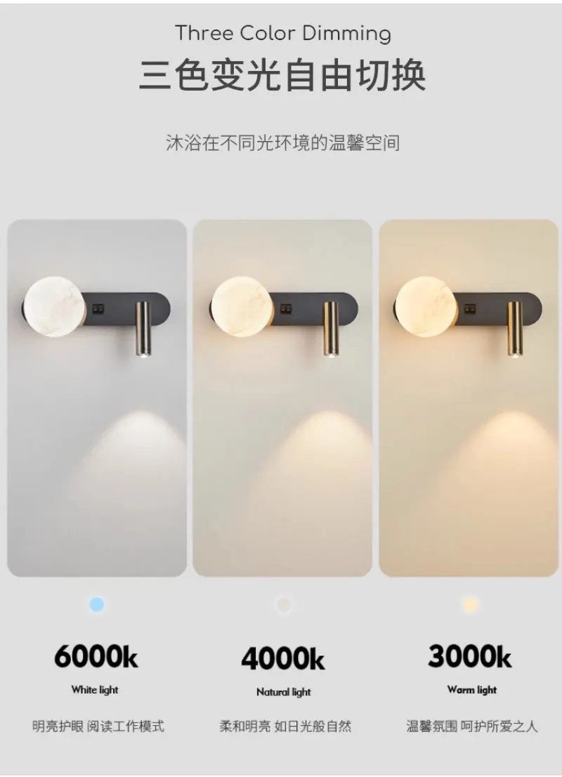 Wall Lamp Nordic Modern Black and White Minimalist Living Room Sofa Background Wall Decorative Lamp Light Luxury Bedroom Bedside