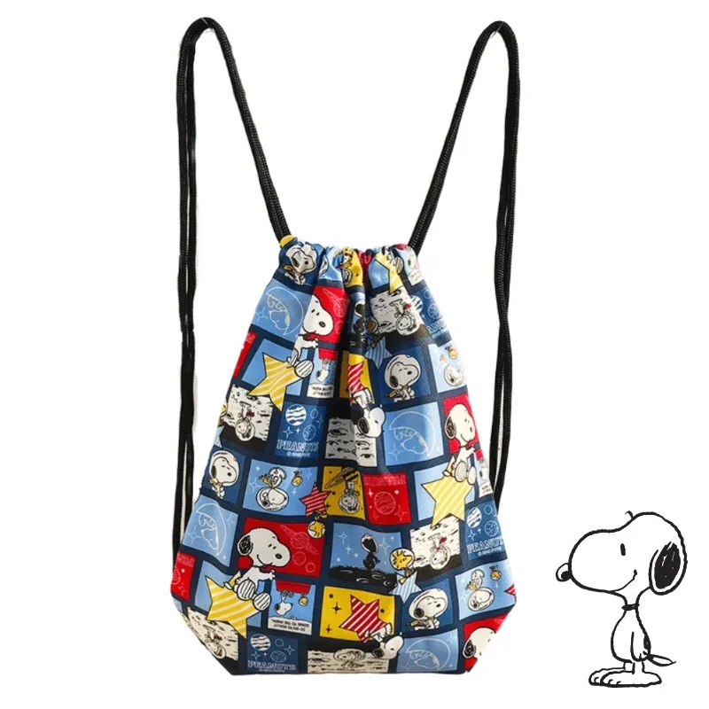 Snoopys Cute Drawstring Bags Cute Cartoon Cosplay Kawaii Bags Drawstring Backpacks Fashion Large Capacity Shopping Storage Bags