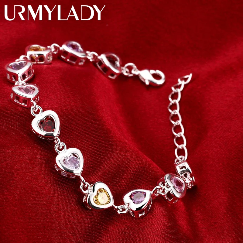

Fine 925 Sterling silver elegant charm Bracelets beautiful crystal Jewelry fashion for women wedding lady cute TRENDY