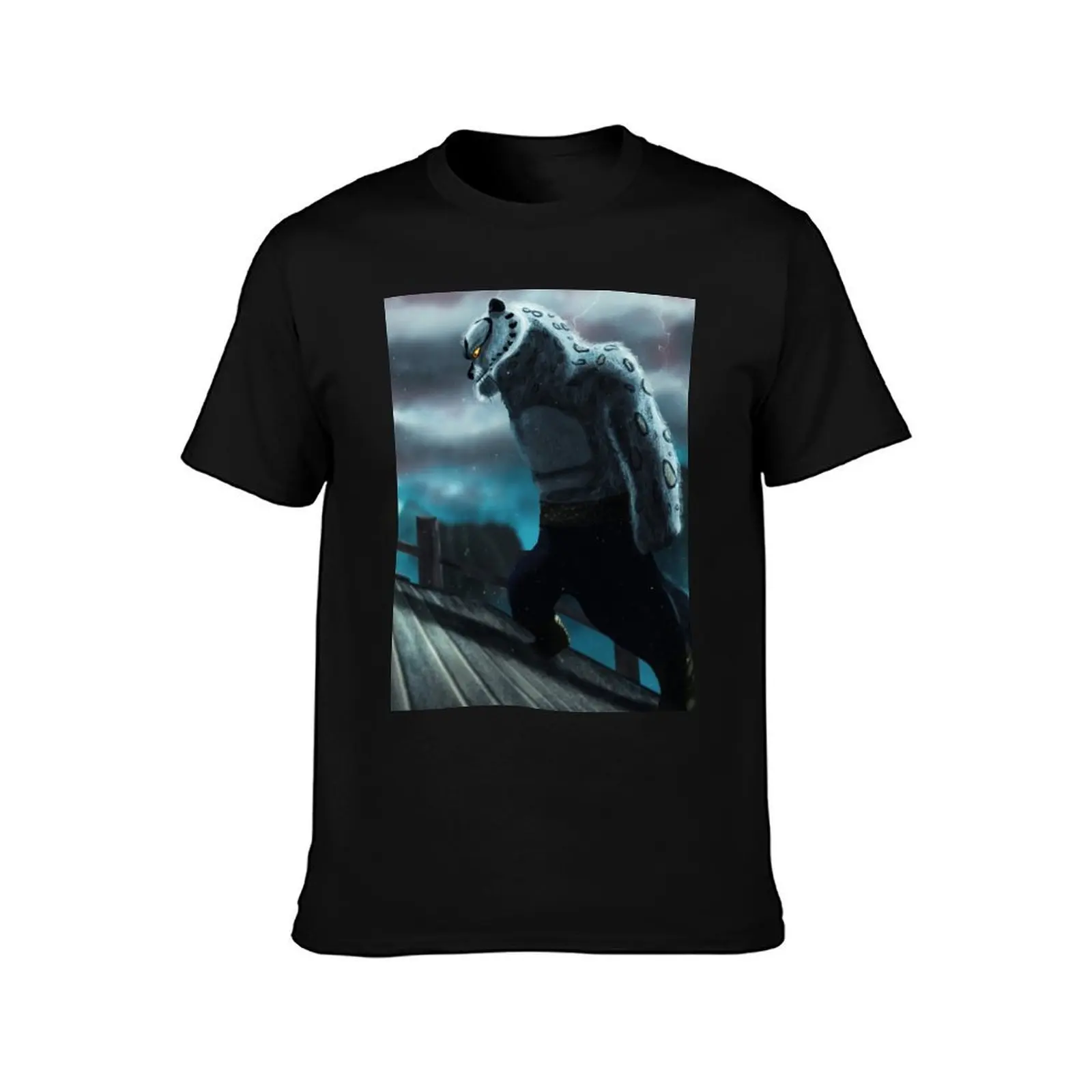 Tai Lung T-Shirt, Summer Casual Cotton Tee, Oversized Streetwear Tops, Vintage Graphic Print, Loose Fit Short Sleeve