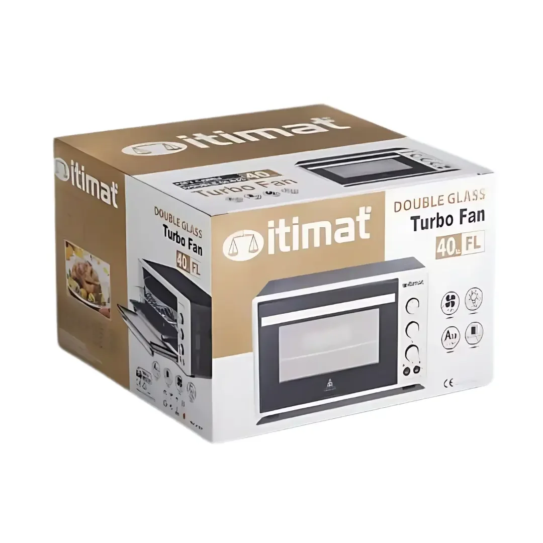 Electric oven - itimat brand - capacity of 40 liters - stainless steel material - with turbo fan - double glass 200c. Maximo– powerful - compact - energy efficient - premium quality