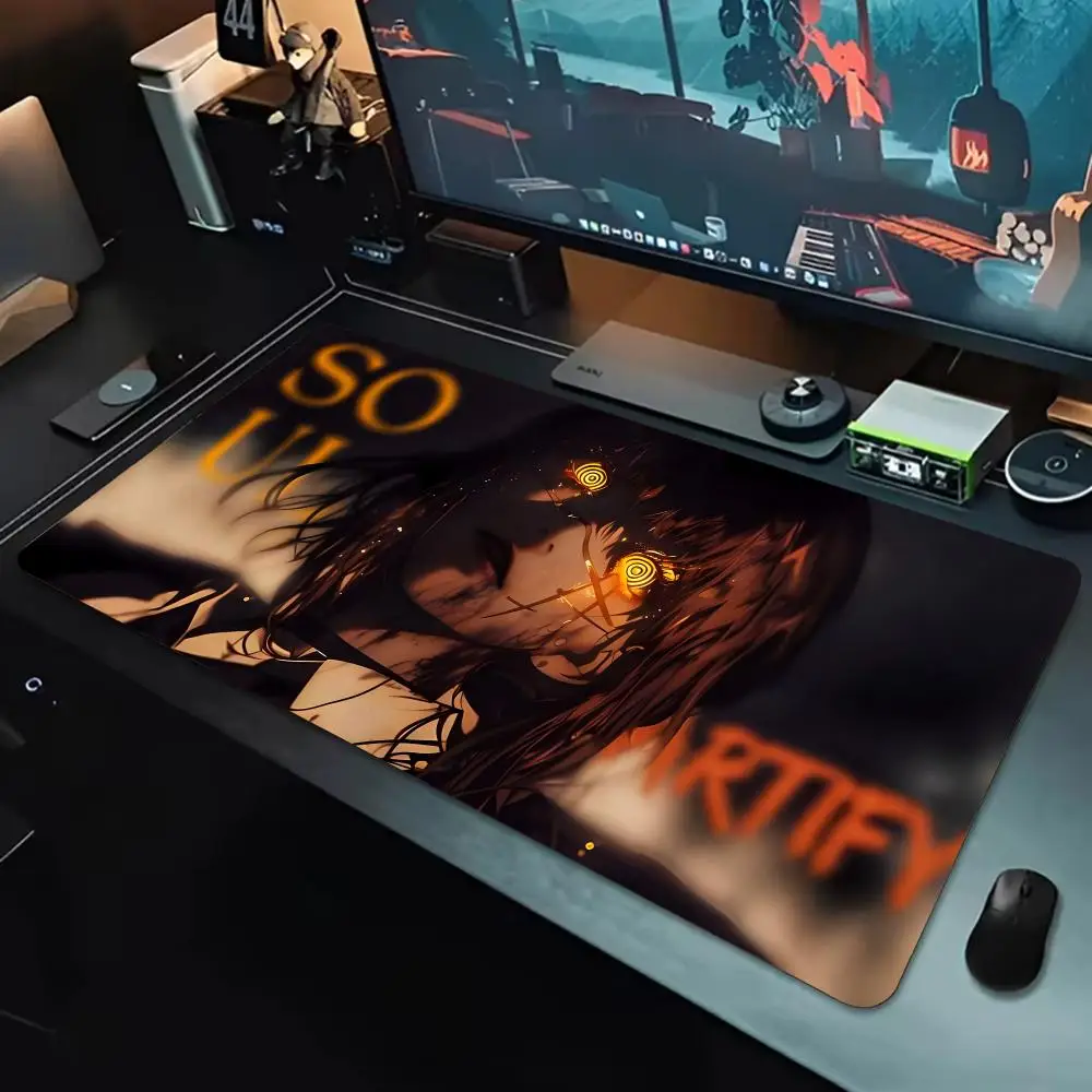 Intense Manga C-Chainsaw Man Mouse Pad Large Waterproof Gaming Mouse Pad, Non-Slip with Stitched Edge