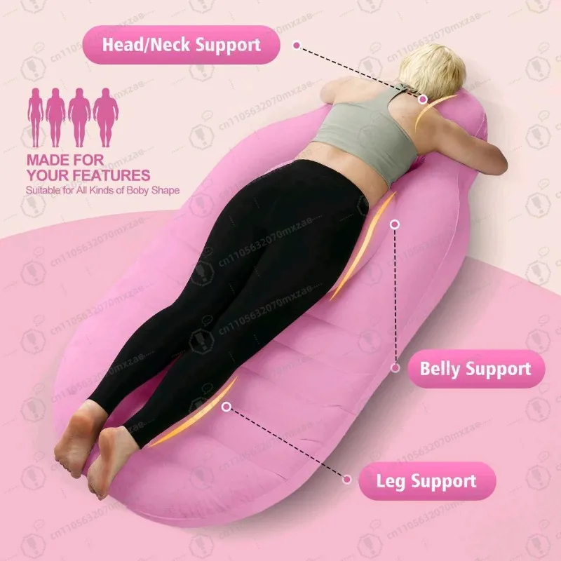 Inflatable Pregnancy Mattress with Belly Hole - O-Shaped PVC Air Cushion for Comfortable Sleeping (Prone/Side)