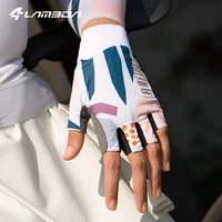 LAMEDA Guantes de ciclismo de medio dedo para mujer con acolchado SBR Guantes de bicicleta que absorben los golpes para montar en verano Tela transpirable