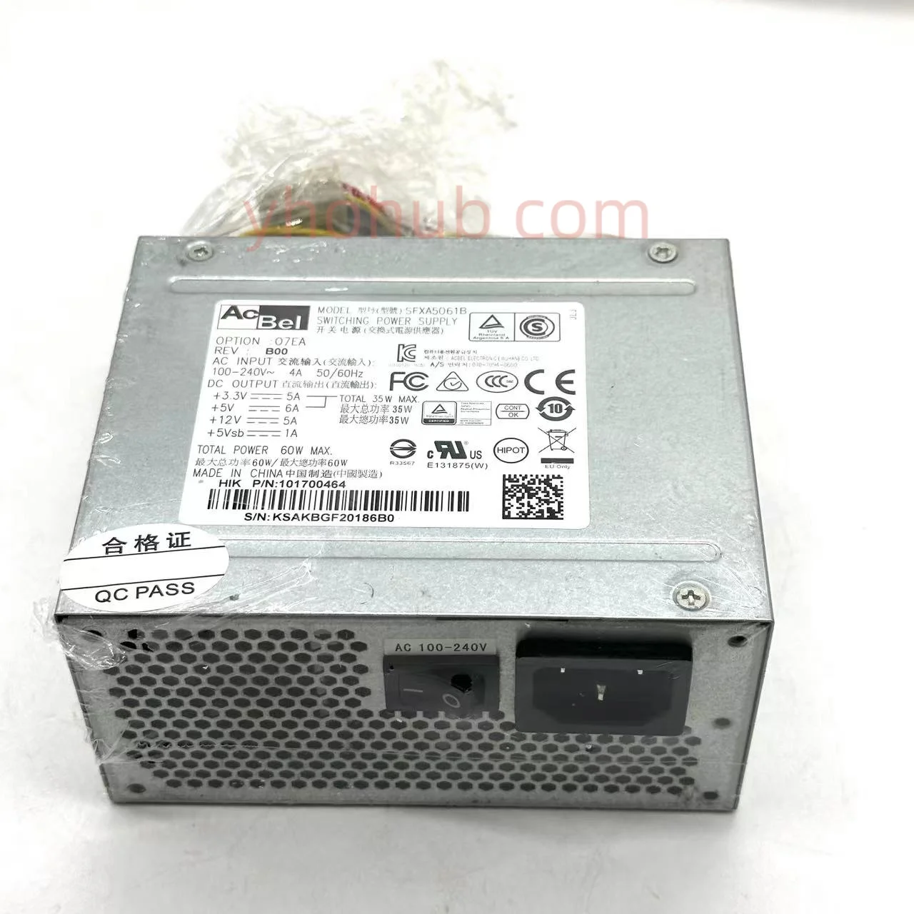 

Acbel Polytech SFXA5061B Server Power Supply 60W 2U SFXA5061B 101700464