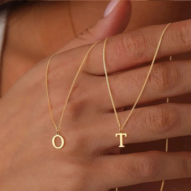 

Simple Initial 26 Letter Necklace Pendent Necklaces for Women Girl Funny Fashion Jewelry Friendship Christmas Birthday Gift