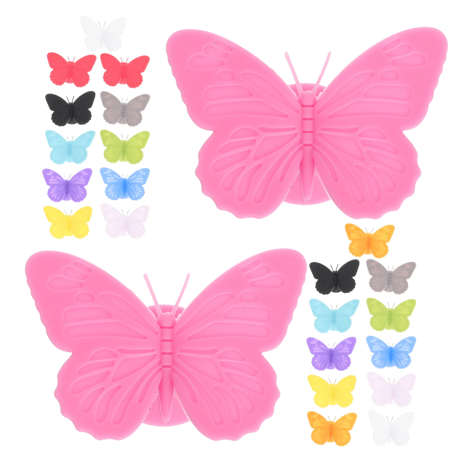 

24Pcs Butterfly Glass Markers Silicone Drink Identifiers Party Wine Glass Tags Wedding Cocktail Goblet Charms Cup Identifiers
