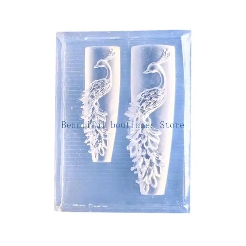 

U4LF High Elasticity Peacockbird Nail Art Template With Precise Engraving For Creating Stunning 3D Resin Accessories