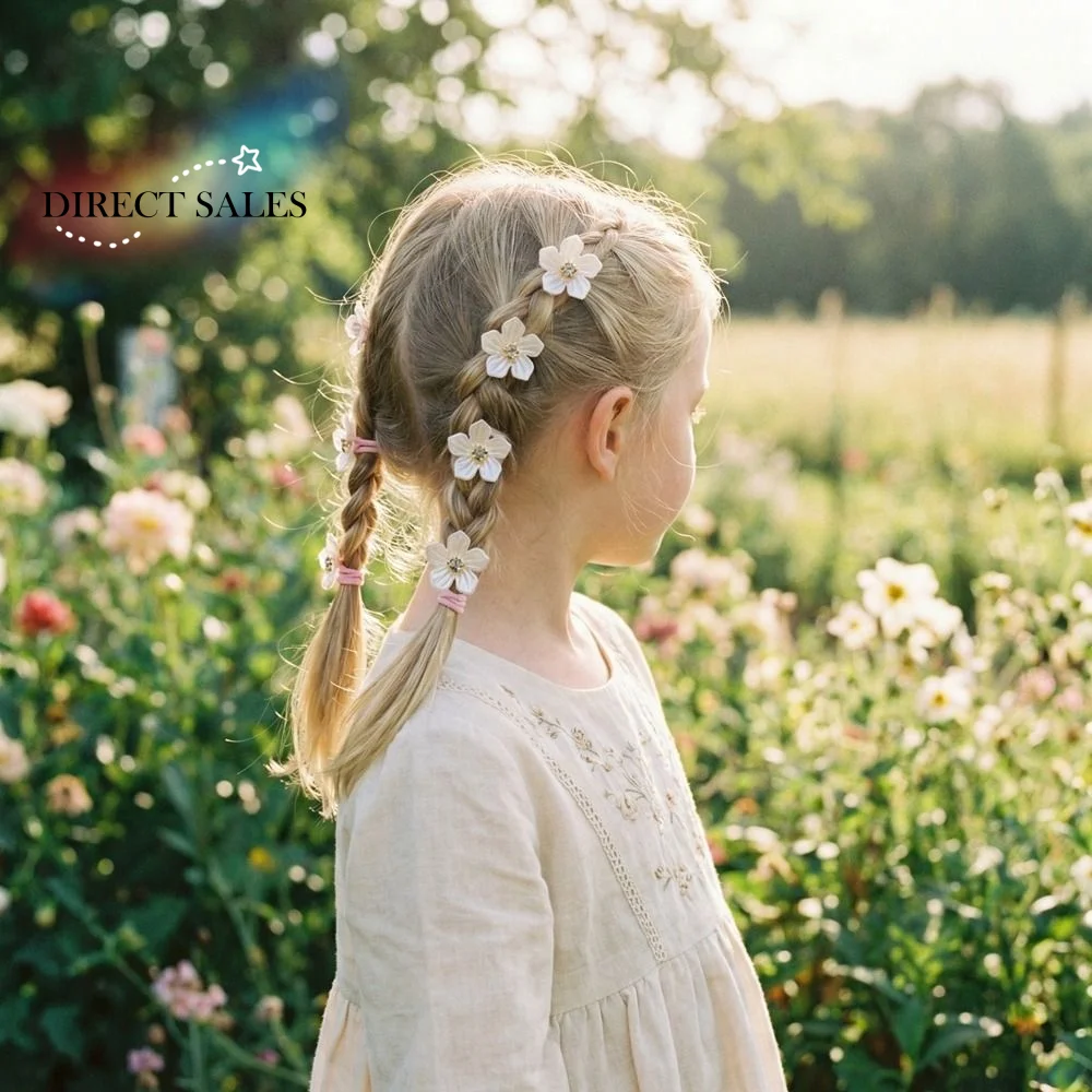 

10pcs High Elasticity Flower Girls Hair Ties Non-Slip Cute Floral Elastic Hair Ropes Plastic Durable