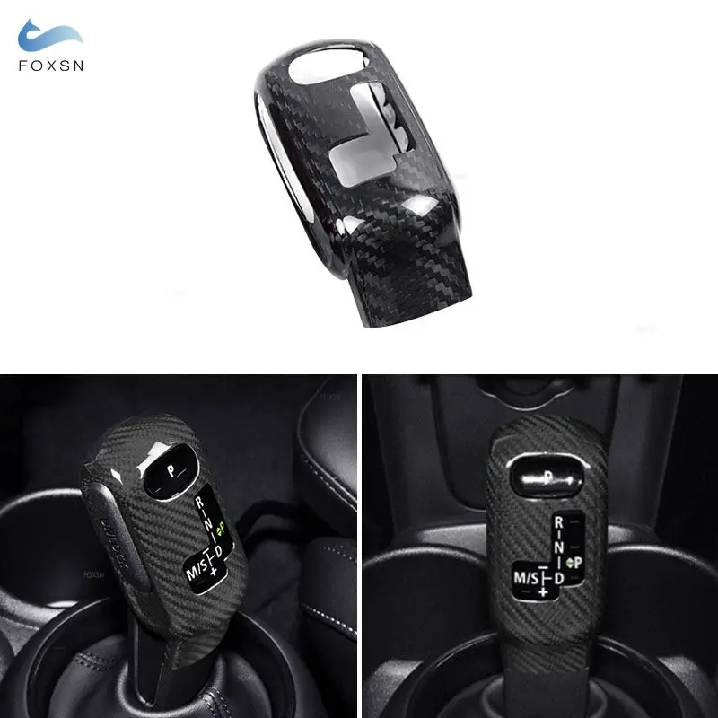

Настоящее углеродное волокно для Mini Cooper F54 F55 F56 F57 F60 2020 2021 2022 2023, аксессуары для салона автомобиля, накладка ручки переключения передач