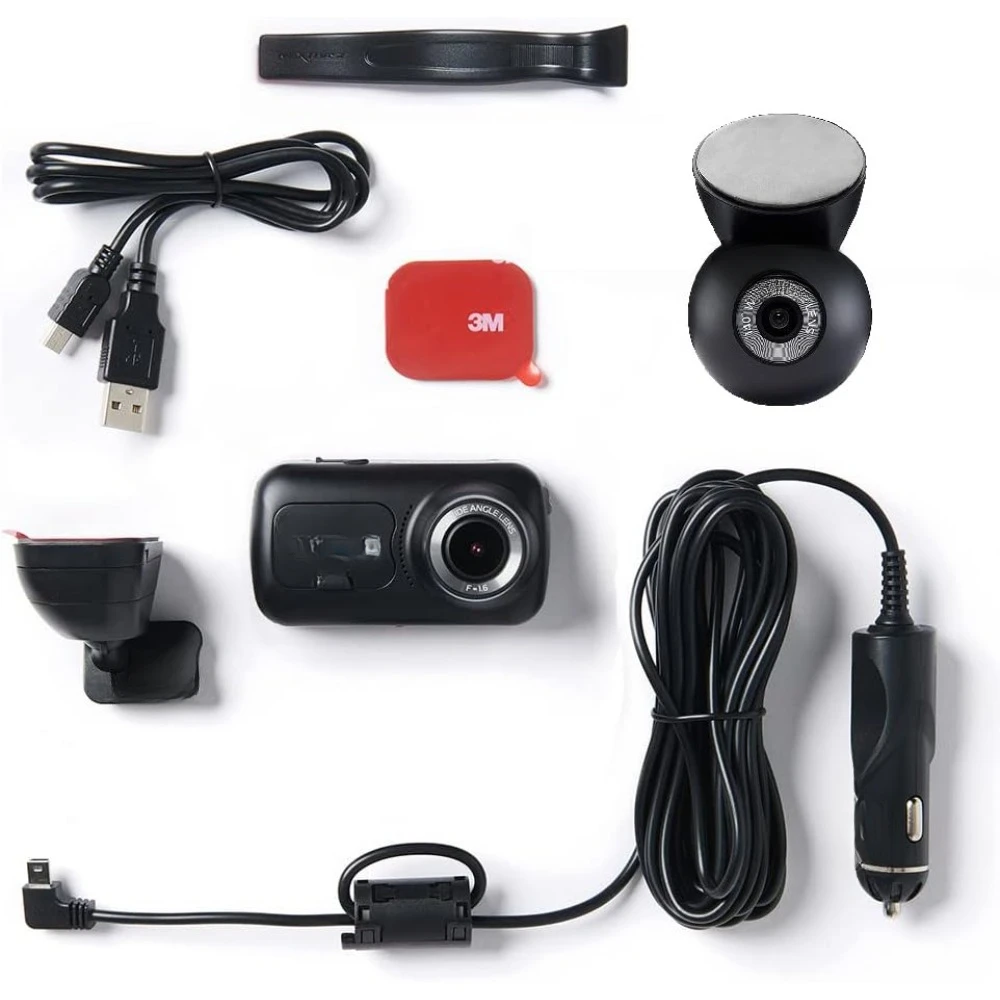 HD in Car Camera- WiFi Bluetooth GPS- SOS Emergency Response, Parking Mode - 280/360 Degree Dual 6 Lane Wide Recording