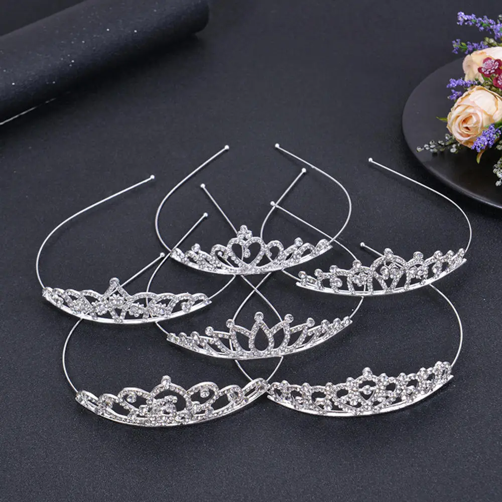 Princess Crystal Tiaras and Crowns Headband Kid Girls Love Bridal Prom Crown Wedding Party Accessiories Hair Jewelry