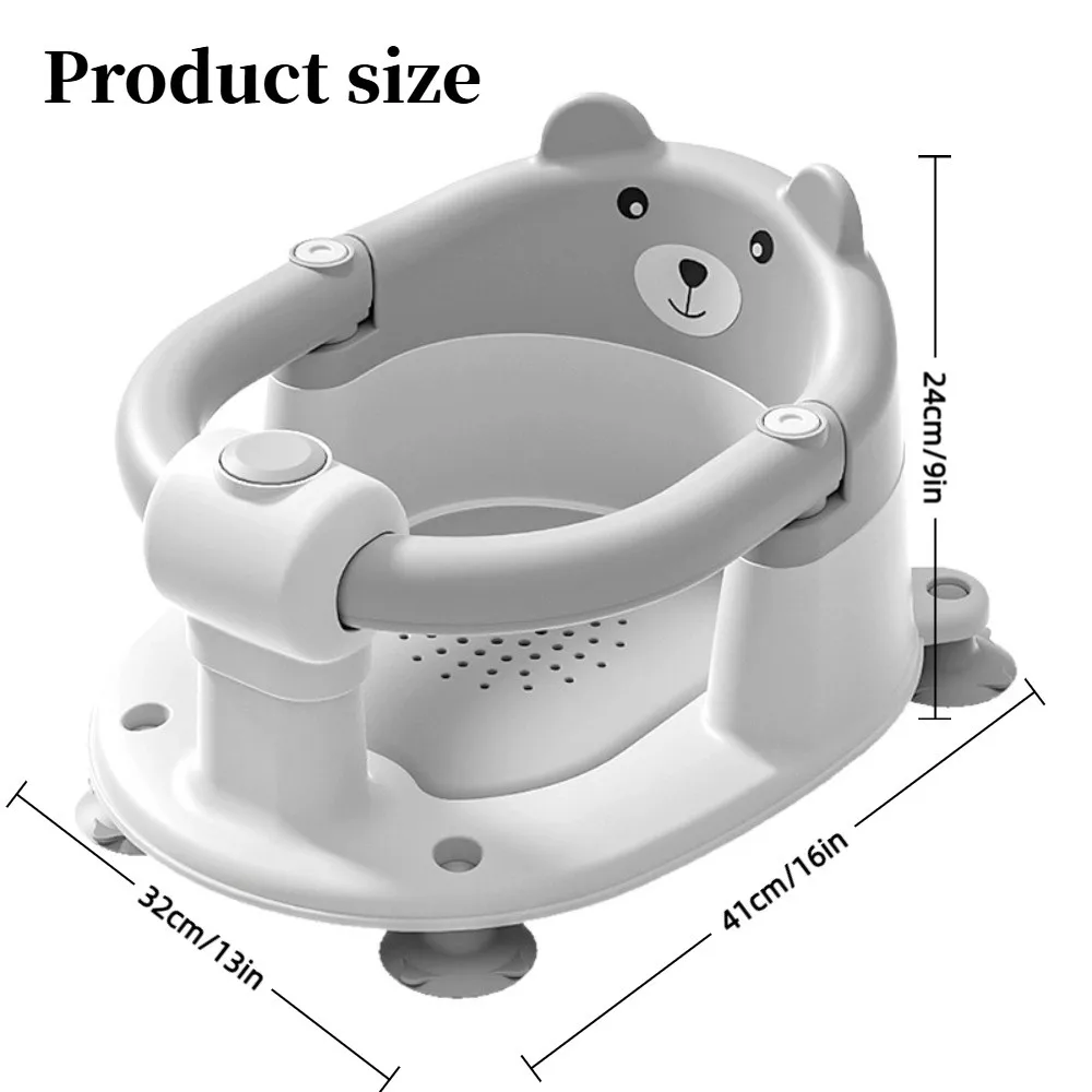 Non-Slip Bath Seat with 4 Suction Cups Soft Cushion Infant Bath Tub Chair Babies Sitting Up Compact Toddler Bathtub Seat view 6