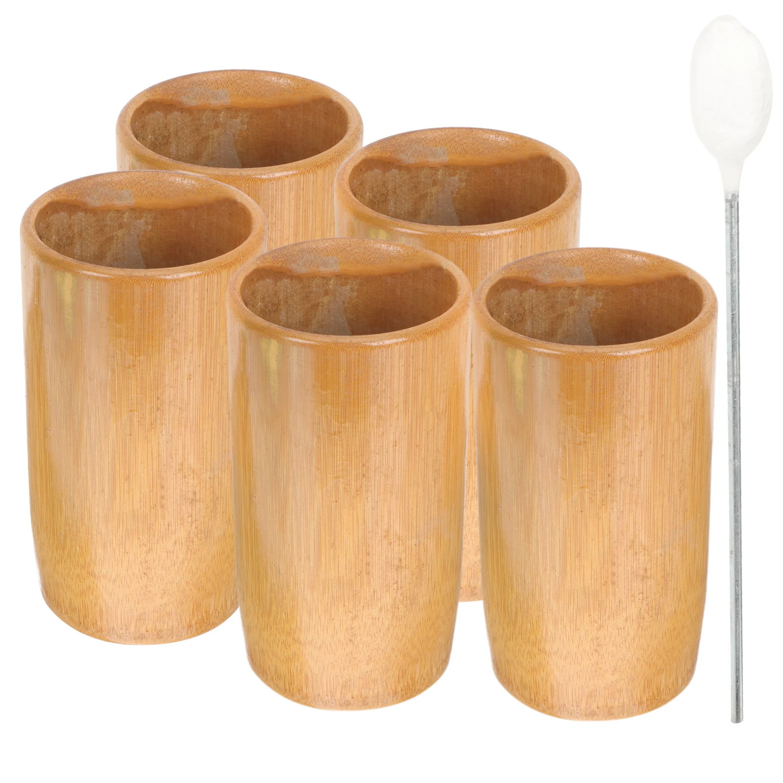 

5pcs Bamboo Cupping Set Strong Adsorption Home Use Healthy Therapy Massage Supplies Smooth Mouth Anti Slip Body Parts Coverage
