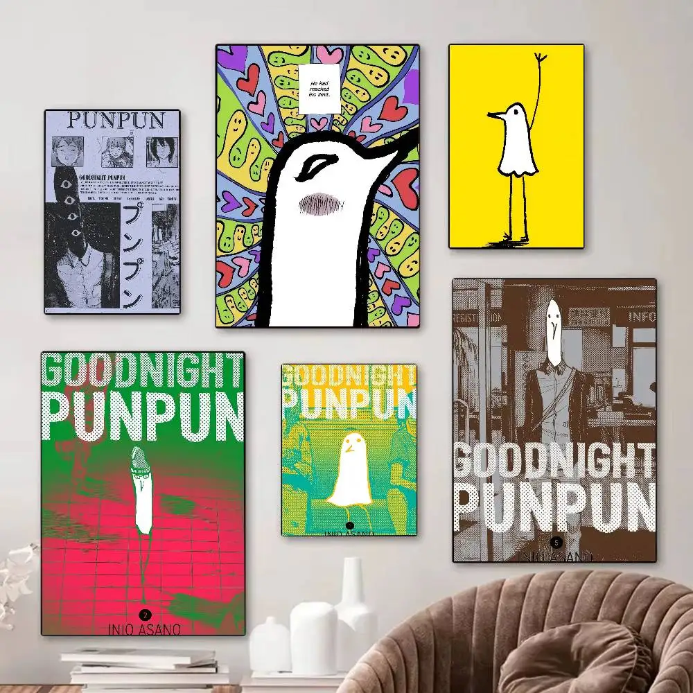 Póster artístico autoadhesivo de O-Oyasumi Punpun, pegatina de papel blanco, decoración de pared para habitación, Bar, cafetería, DIY