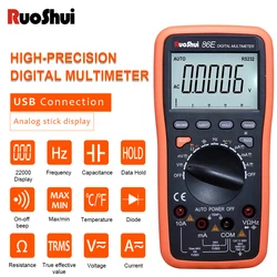 Victor 86 Digital Multimeter 22000 Counts Auto Range AC/DC Temperature Frequency Capacitor USB Tester Connect Transfer Polymeter