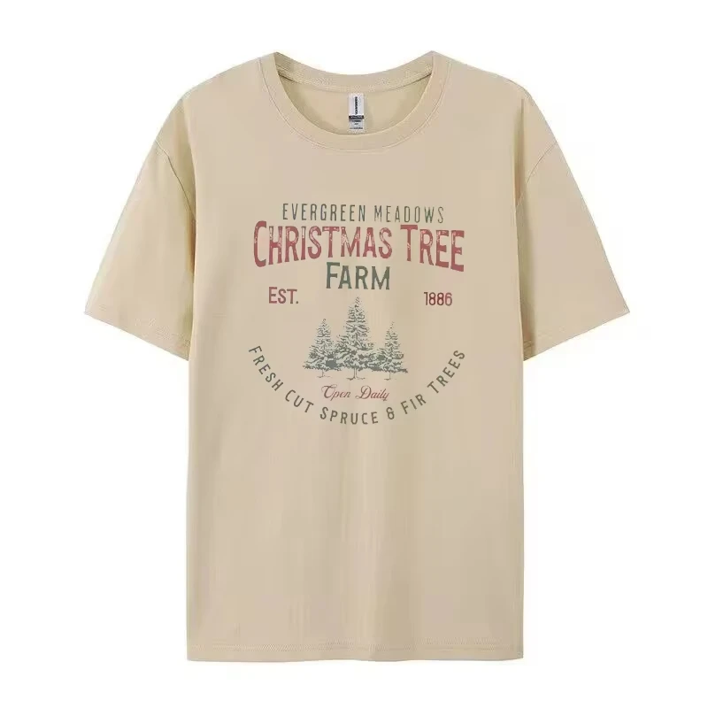 T-shirt stampate per uomo e donna, moda natalizia di strada hip-hop, graziose magliette in cotone a maniche corte autunnali e invernali