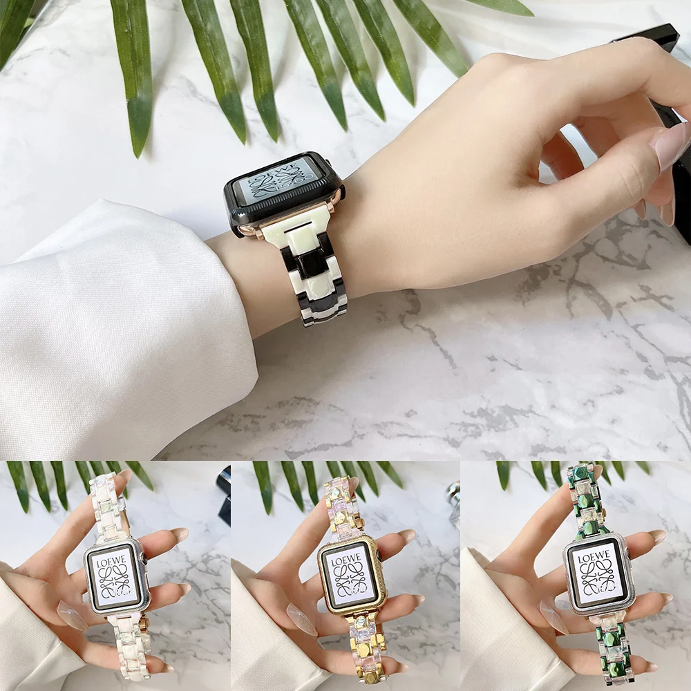 Luxury Strap for Apple Watch ultra 49mm Band Series SE 8 7 6 5 4 3 45mm 41mm 38 40mm 42mm 44mm slim bracelet Iwatch accessories