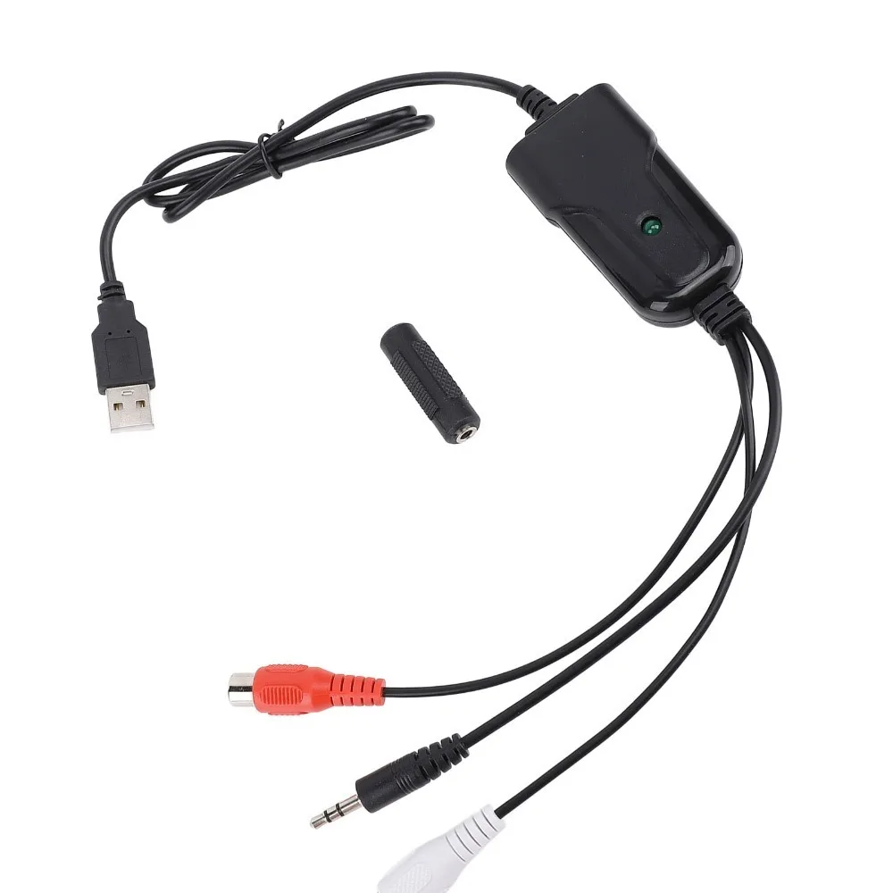 Versatile USB 2.0 USB Sound Capture 3.5mm Port RCA L/R Input Audio Capture Card MP3 Converter Adapter Cassette Tape Digitizing
