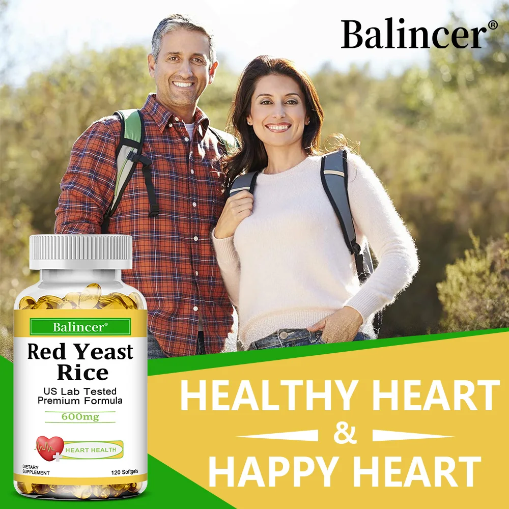 أرز الخميرة الحمراء الطبيعية، مكمل غذائي، 600 ملغ، 120 كبسولة، مضاد للأكسدة، يدعم القلب والطاقة، تنظيم نباتات الأمعاء ‌