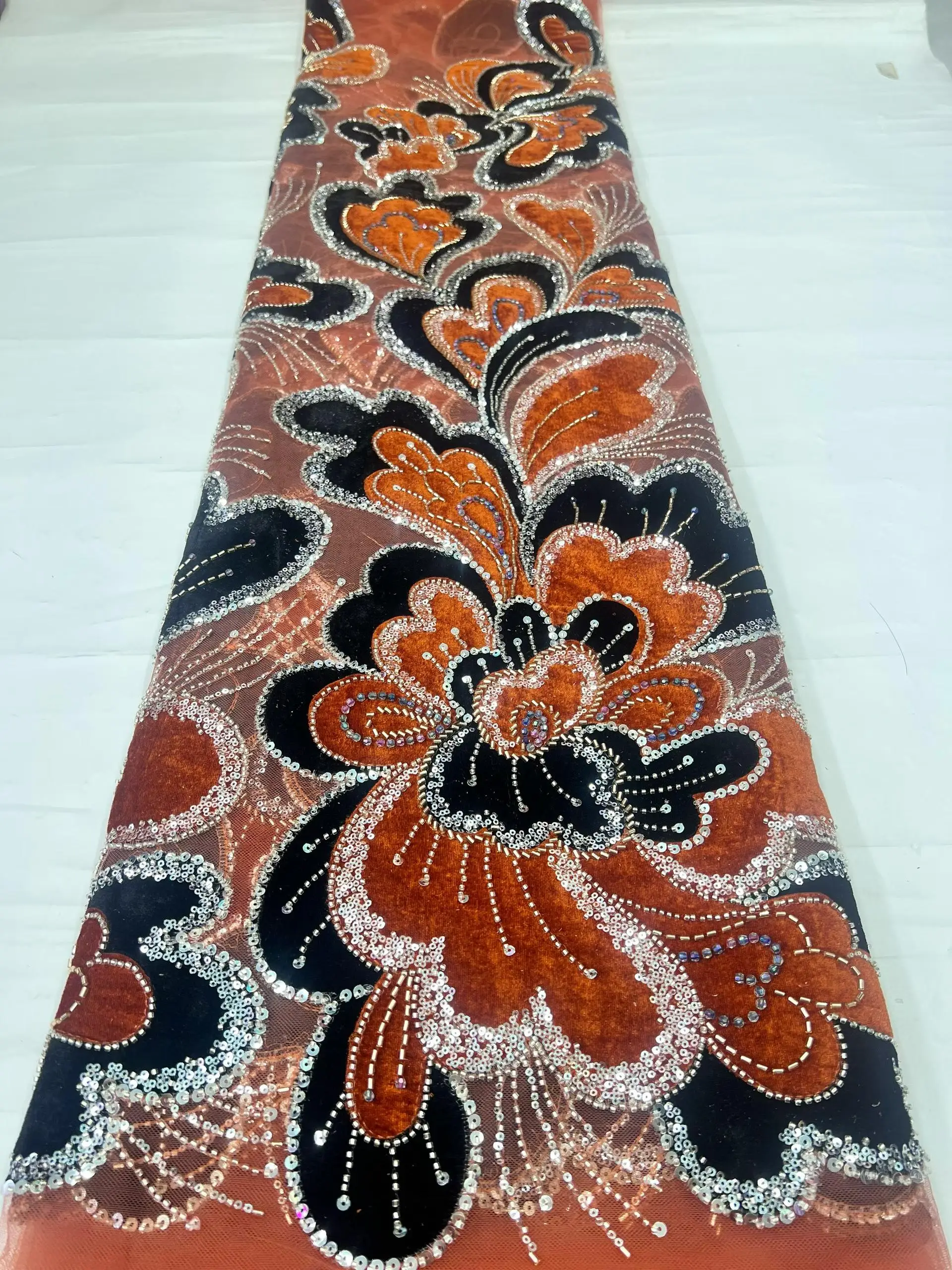 2026 럭셔리 블랙 화이트 벨벳 레이스 원단 스팽글 - Velvet Fabric Embroidery 리뷰 및 가격
