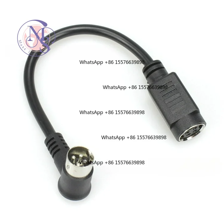 R7B 4-core Power Cable, Elbow DIN4PIN Male to Female Adapter Cord, 90 Degree High Power 4 Pin Power Wire