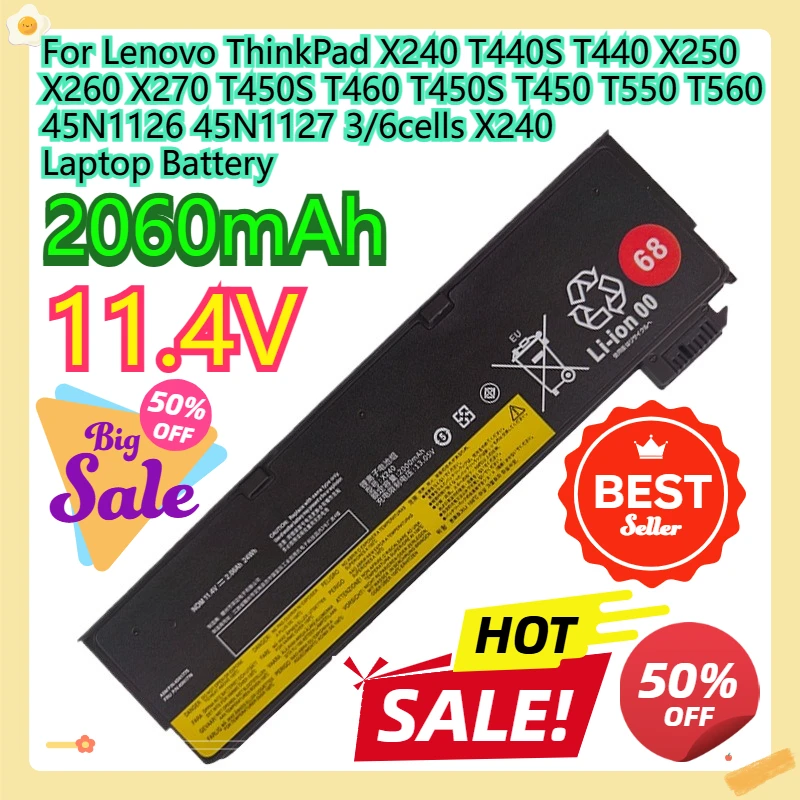 

For Lenovo ThinkPad X240 T440S T440 X250 X260 X270 T450S T460 T450S T450 T550 T560 45N1126 45N1127 3/6cells X240 Laptop Battery