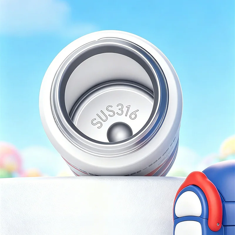 X&W Disney Cartoon Thermos Cup Mickey Minnie Vacuum Flasks Anti-splash Straw Water Bottle Leak-proof Sports Water Kettle for Kid view 4