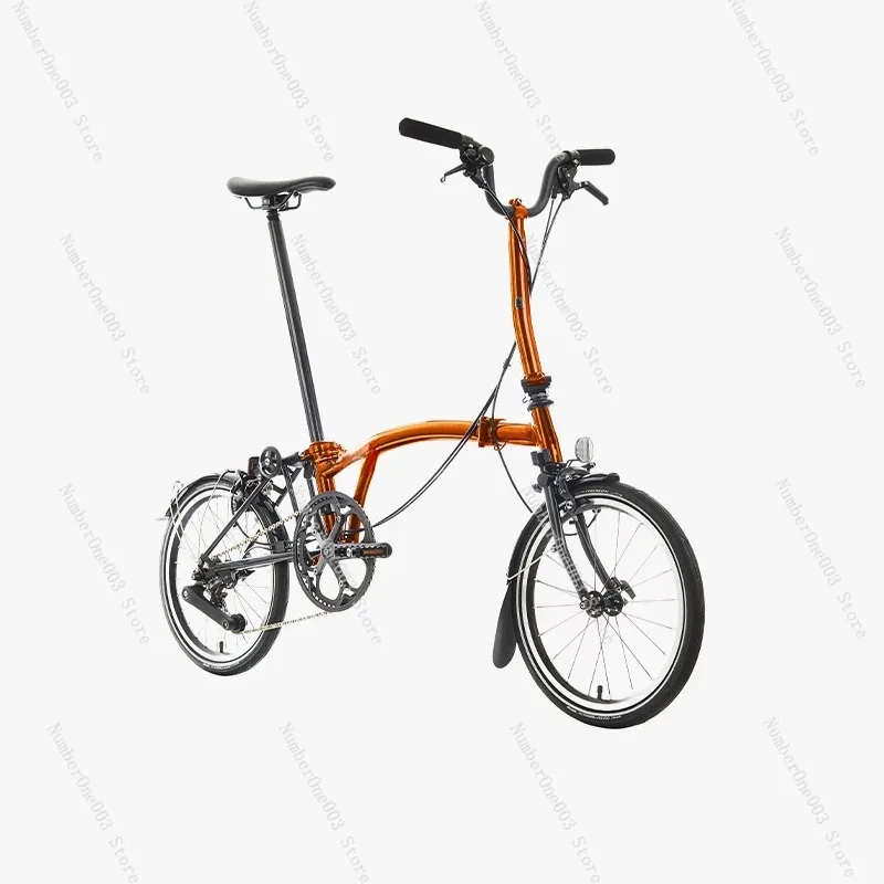 Titanium Folding Bicycle with M/S Handle Flame Varnish 4-Speed L Version Lightweight Design