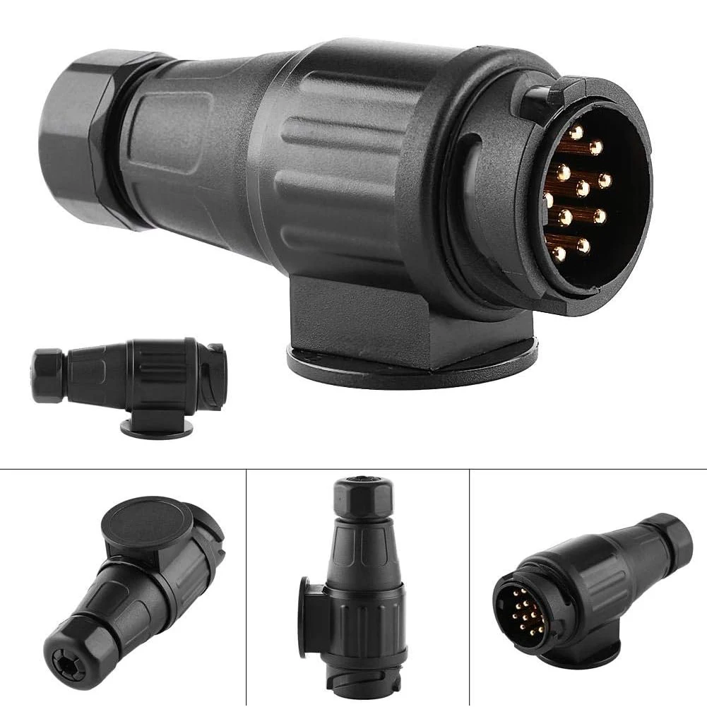 13Pin Trailer Plug 12V Towing Bar Socket 13 Pole Caravan Wiring Electrical Connector Trailer Electrical Connector for Vehicle RV
