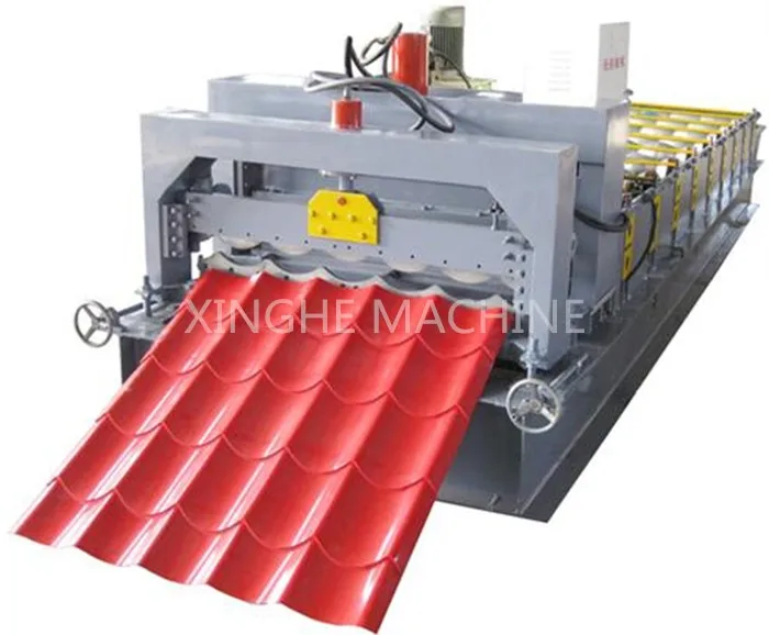 Glazed colored roof tiles making machine line ceramic machinery  galvanized tile export to Russia 1100 roll forming machine