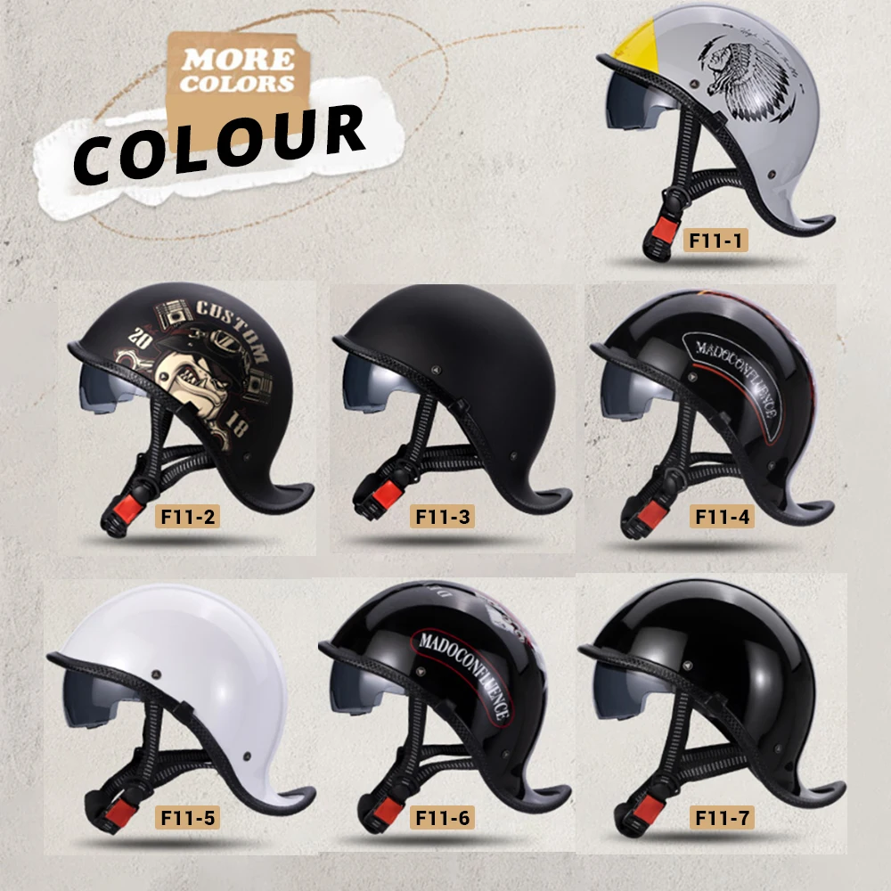 Nieuwe Retro Helm Half Gezicht Voorruit Motorhelm Hd Vizieren Capacete De Moto Helm Mannen Vrouwen Scooter Casco Fietshelm